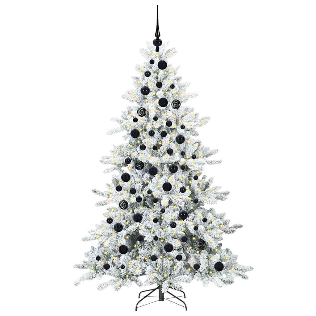 Artificial Hinged Christmas Tree with 300 LEDs 180 cm PVC