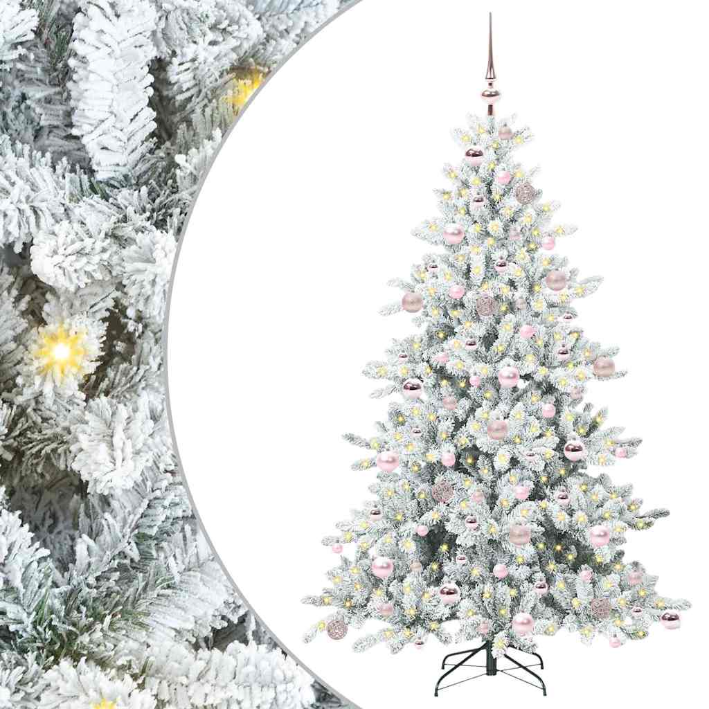 Artificial Hinged Christmas Tree with 300 LEDs 180 cm PVC