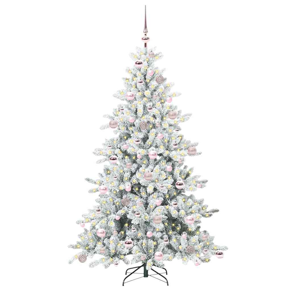 Artificial Hinged Christmas Tree with 300 LEDs 180 cm PVC
