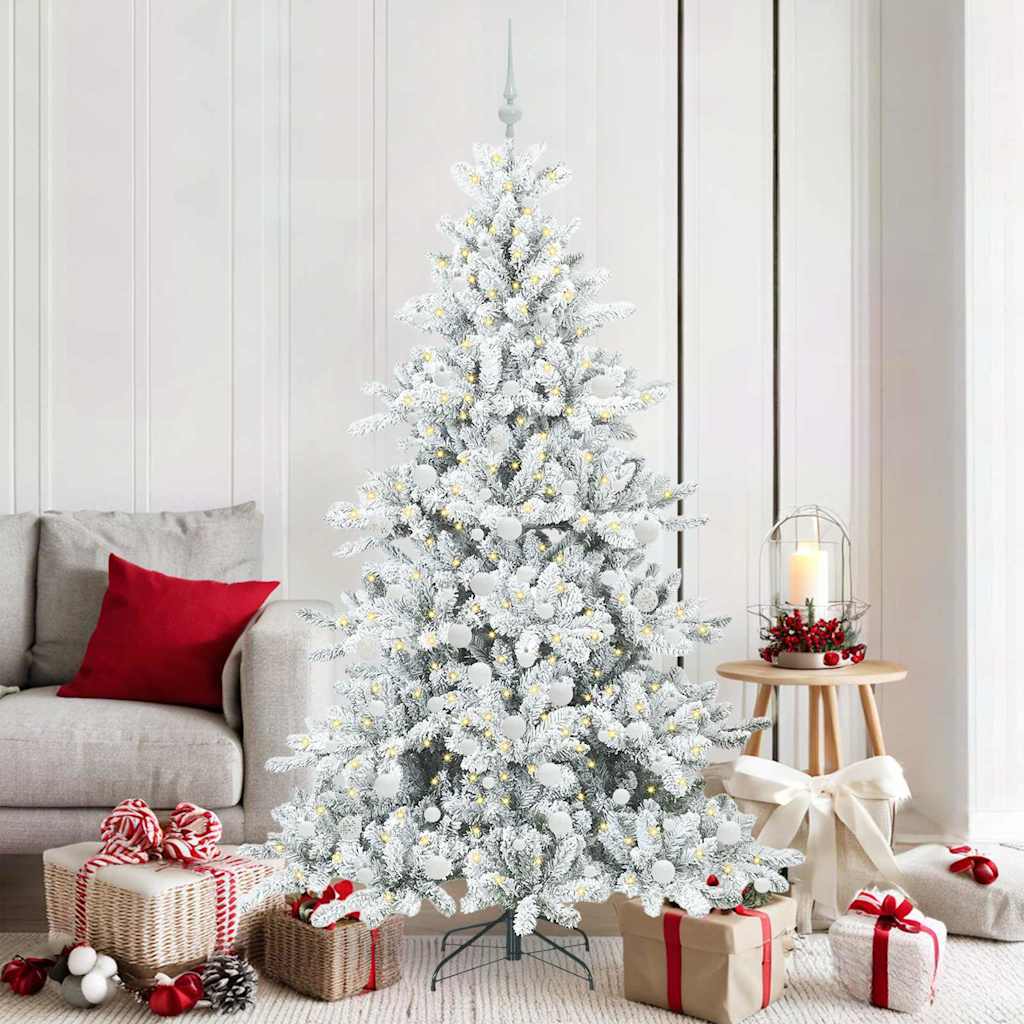 Artificial Hinged Christmas Tree with 300 LEDs 180 cm PVC
