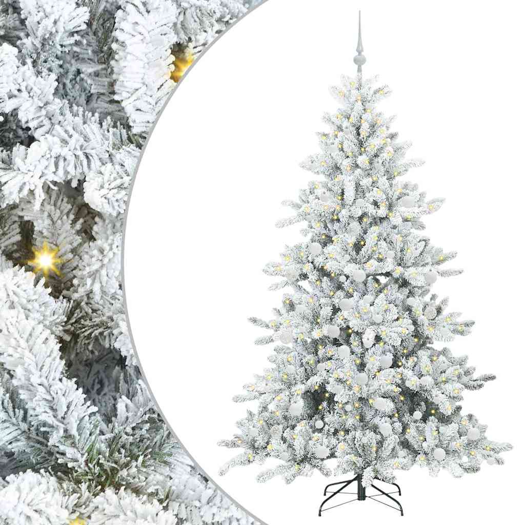 Artificial Hinged Christmas Tree with 300 LEDs 180 cm PVC