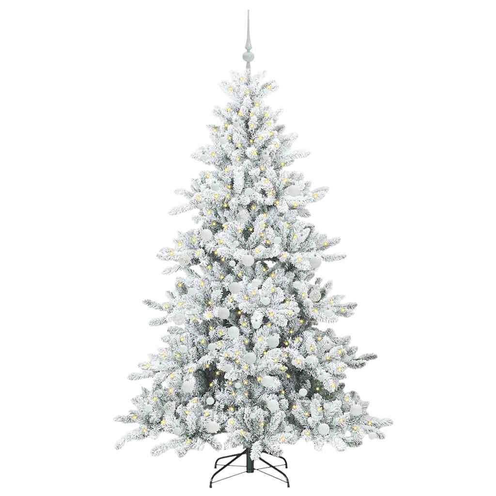 Artificial Hinged Christmas Tree with 300 LEDs 180 cm PVC