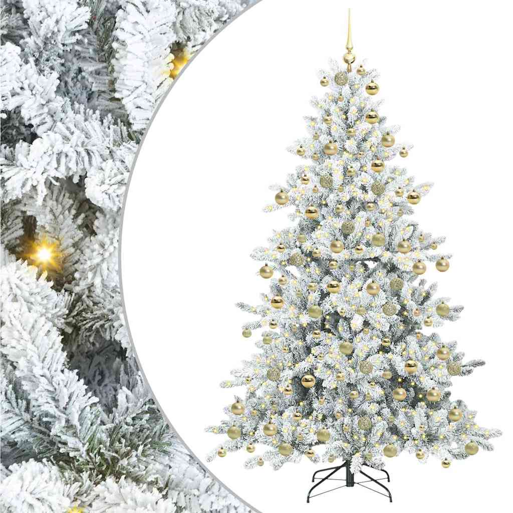 Artificial Hinged Christmas Tree with 300 LEDs 180 cm PVC