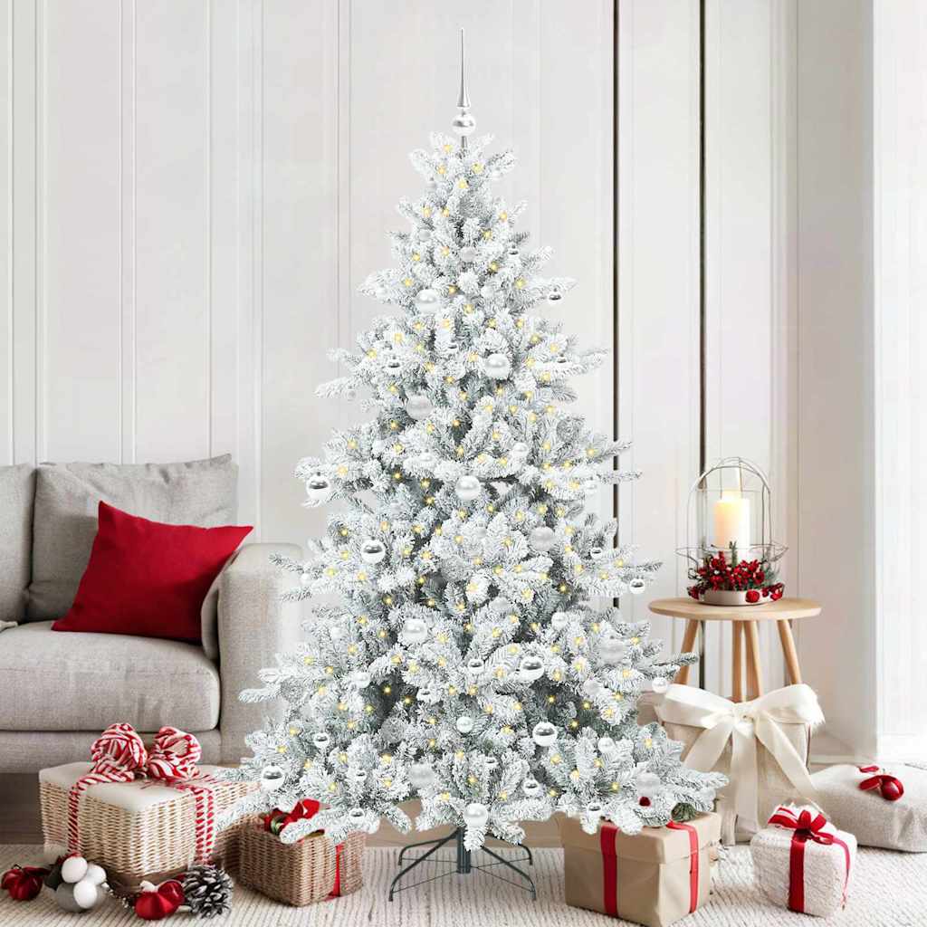 Artificial Hinged Christmas Tree with 300 LEDs 180 cm PVC