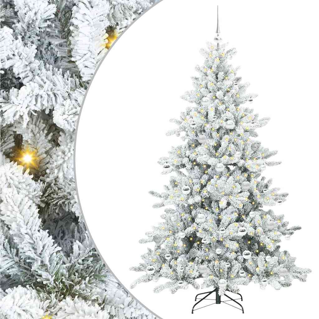 Artificial Hinged Christmas Tree with 300 LEDs 180 cm PVC
