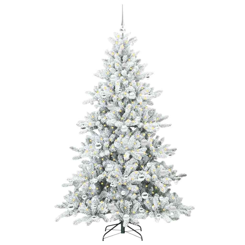 Artificial Hinged Christmas Tree with 300 LEDs 180 cm PVC