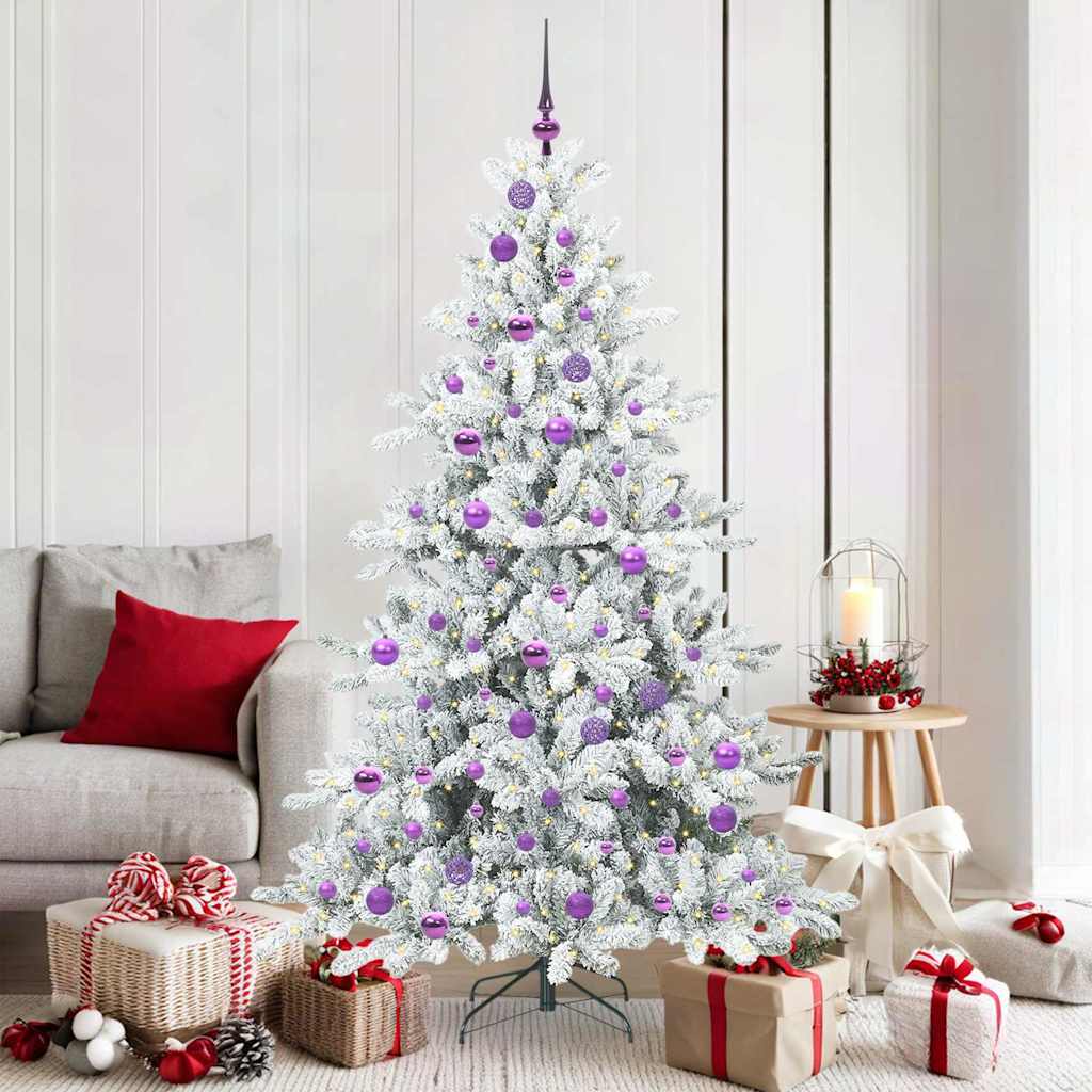 Artificial Hinged Christmas Tree with 300 LEDs 180 cm PVC