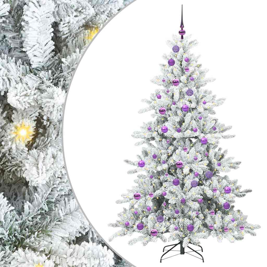 Artificial Hinged Christmas Tree with 300 LEDs 180 cm PVC
