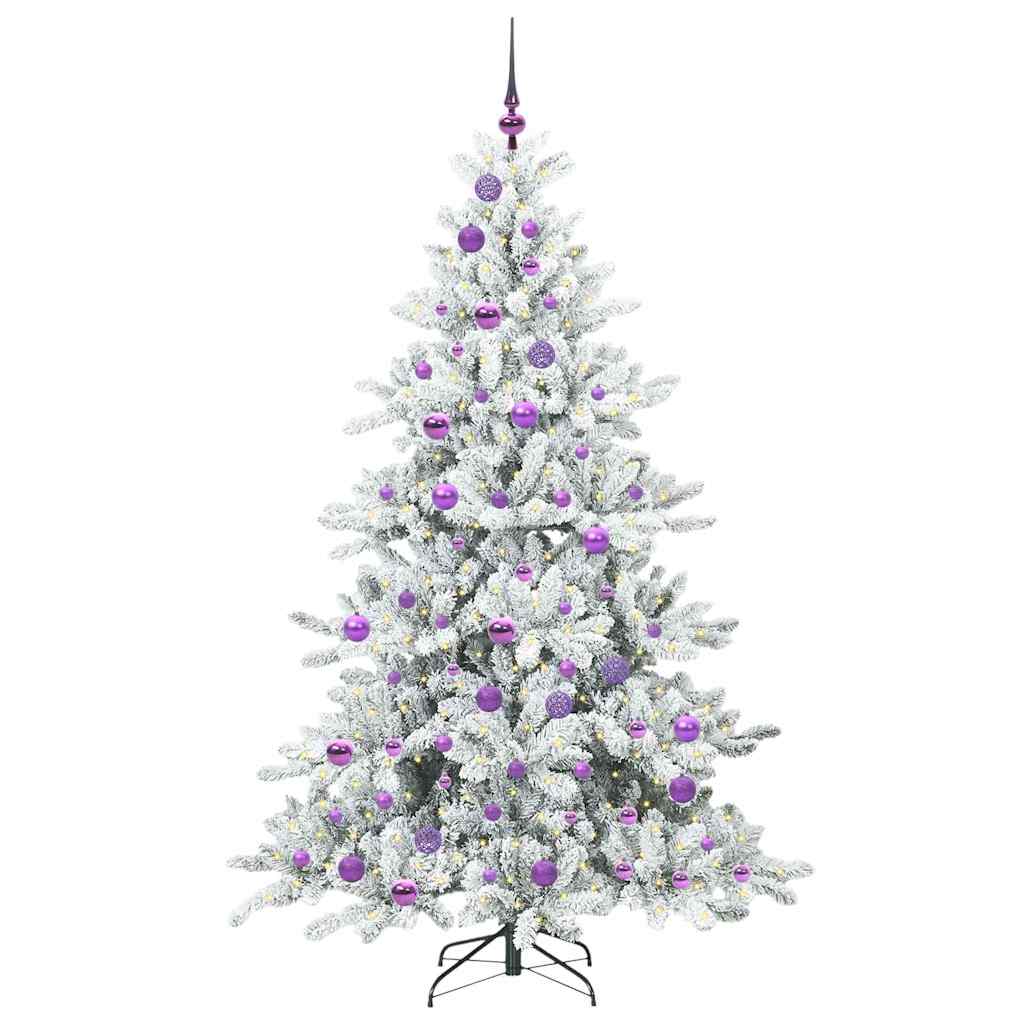 Artificial Hinged Christmas Tree with 300 LEDs 180 cm PVC
