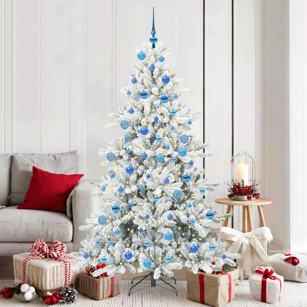 Artificial Hinged Christmas Tree with 300 LEDs 180 cm PVC