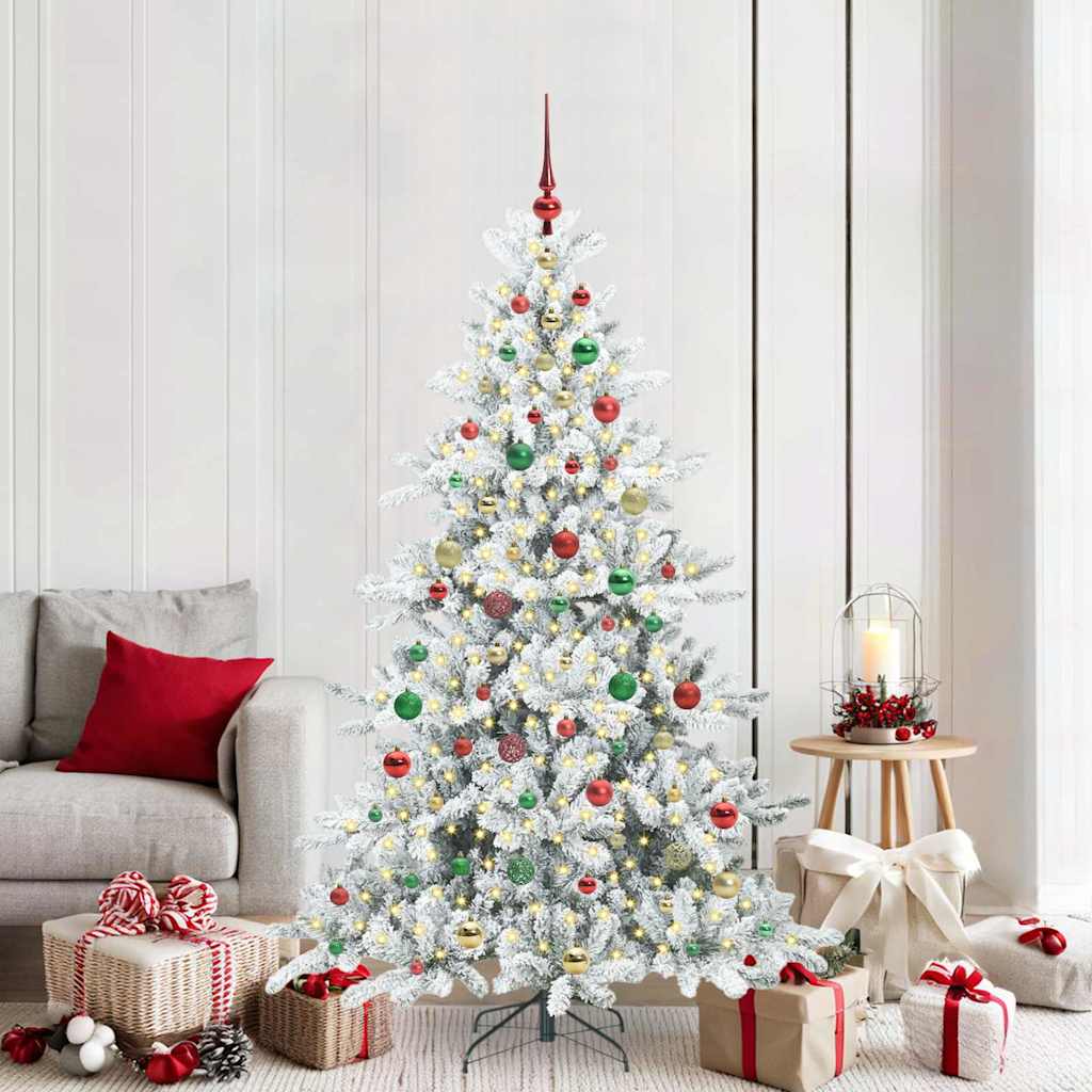 Artificial Hinged Christmas Tree with 300 LEDs 180 cm PVC