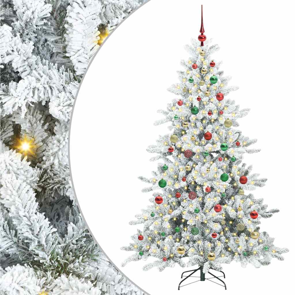 Artificial Hinged Christmas Tree with 300 LEDs 180 cm PVC
