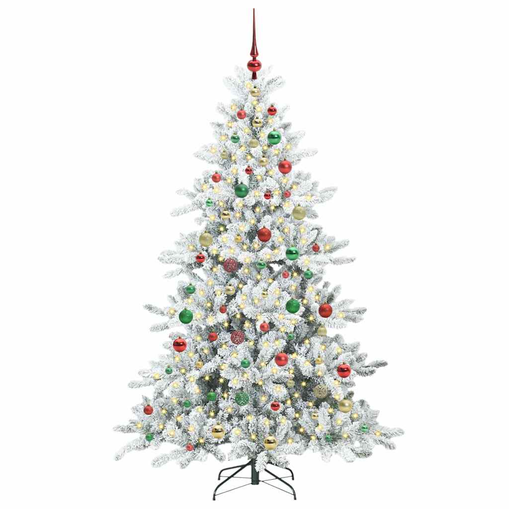 Artificial Hinged Christmas Tree with 300 LEDs 180 cm PVC