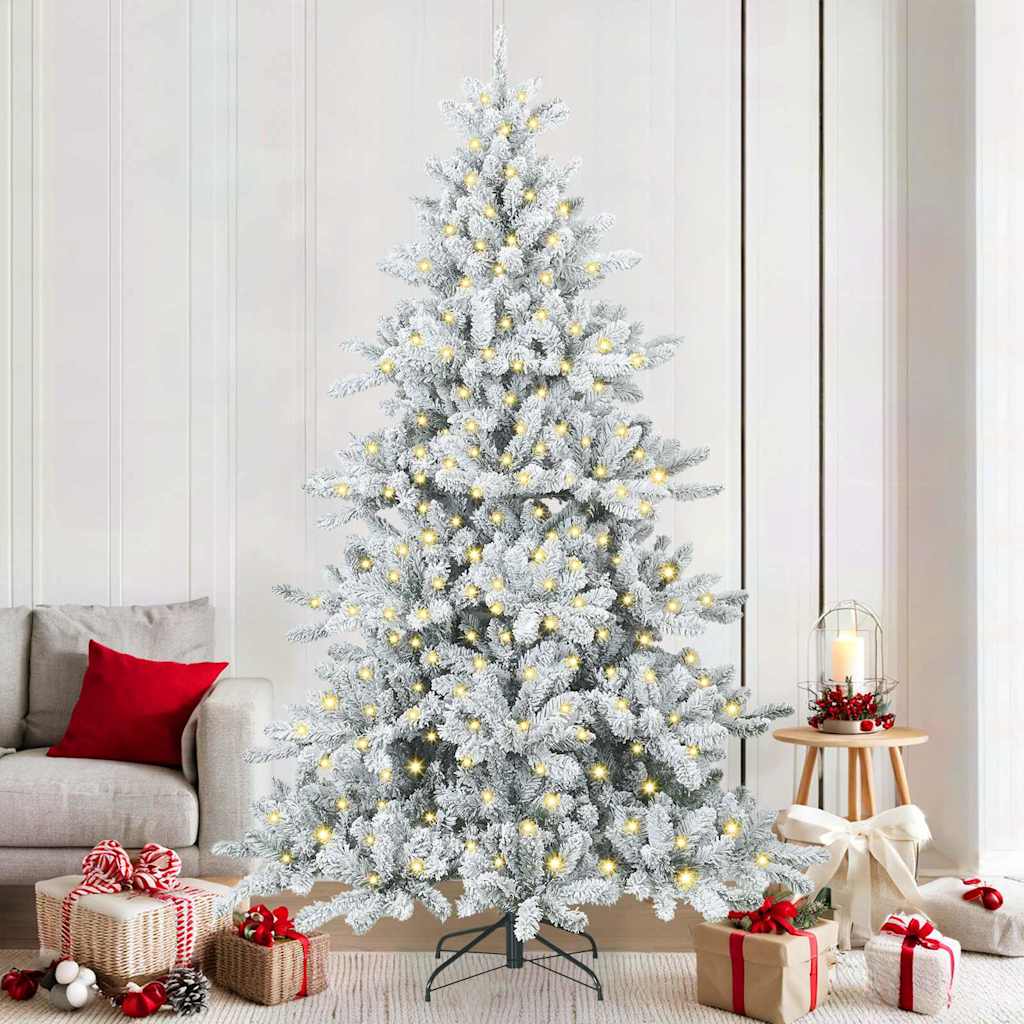 Artificial Hinged Christmas Tree with 300 LEDs 210 cm PVC
