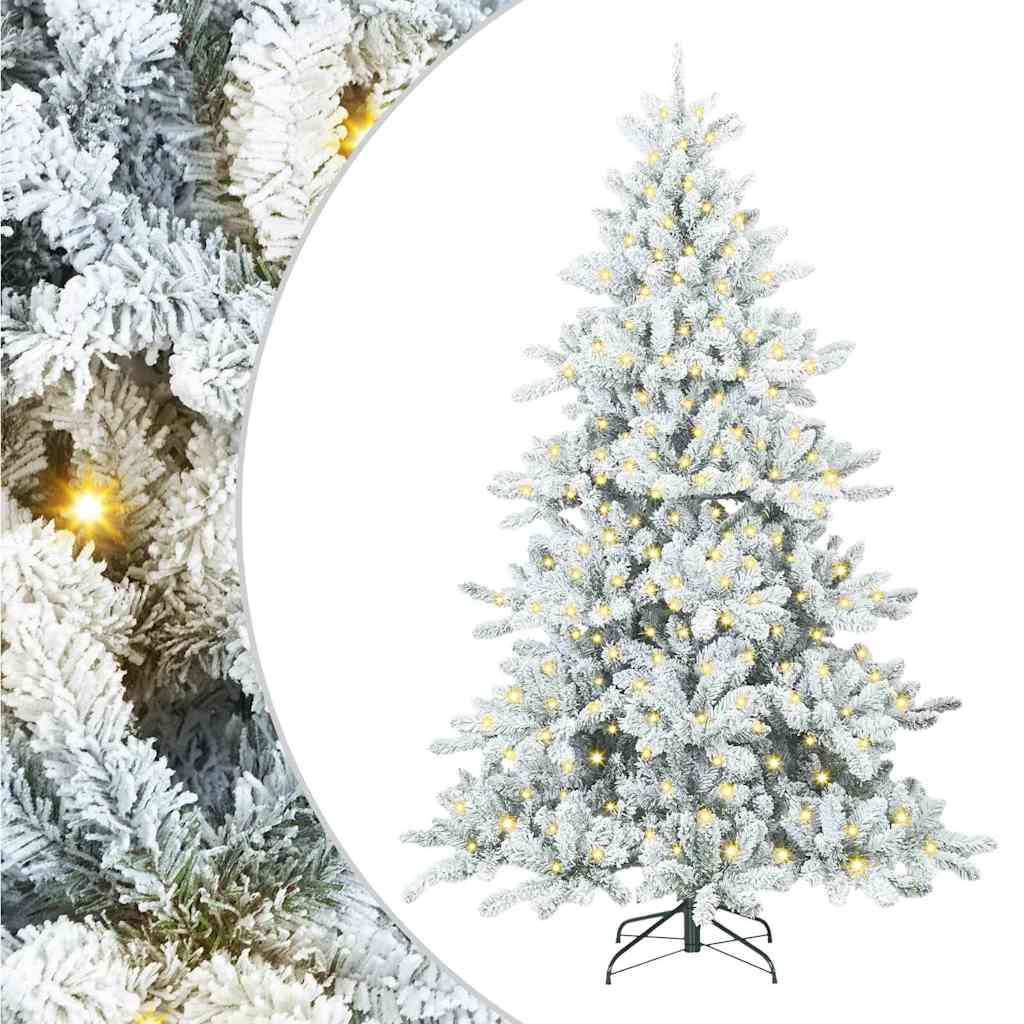 Artificial Hinged Christmas Tree with 300 LEDs 210 cm PVC