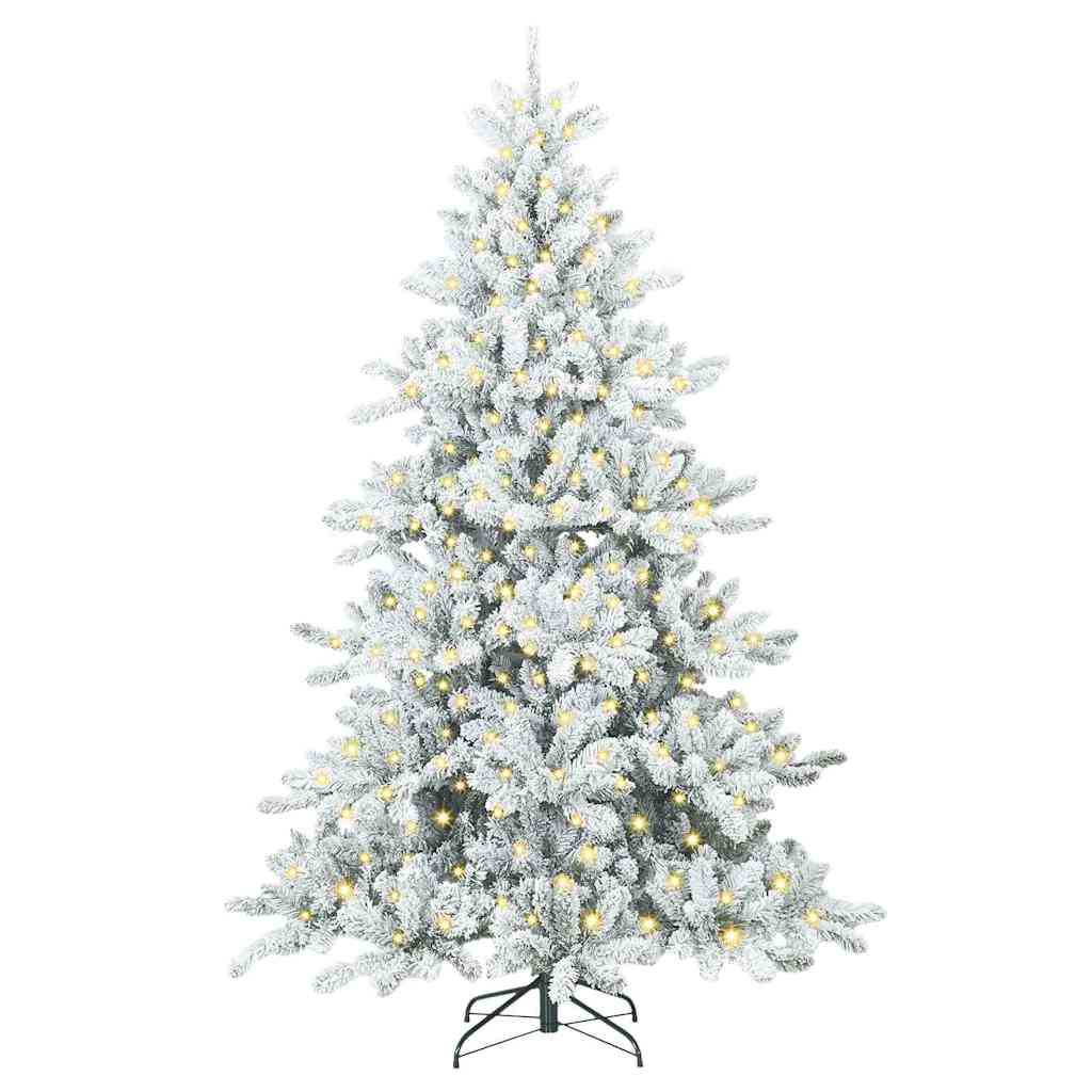 Artificial Hinged Christmas Tree with 300 LEDs 210 cm PVC