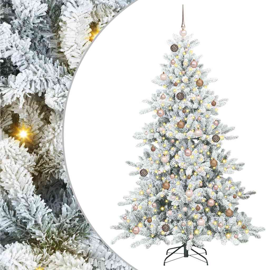 Artificial Hinged Christmas Tree with 300 LEDs 210 cm PVC