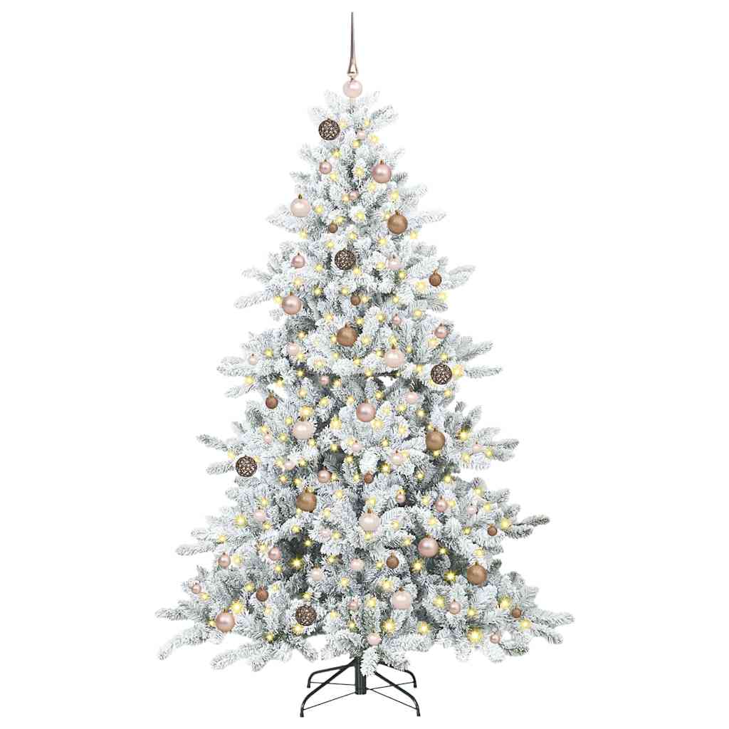 Artificial Hinged Christmas Tree with 300 LEDs 210 cm PVC