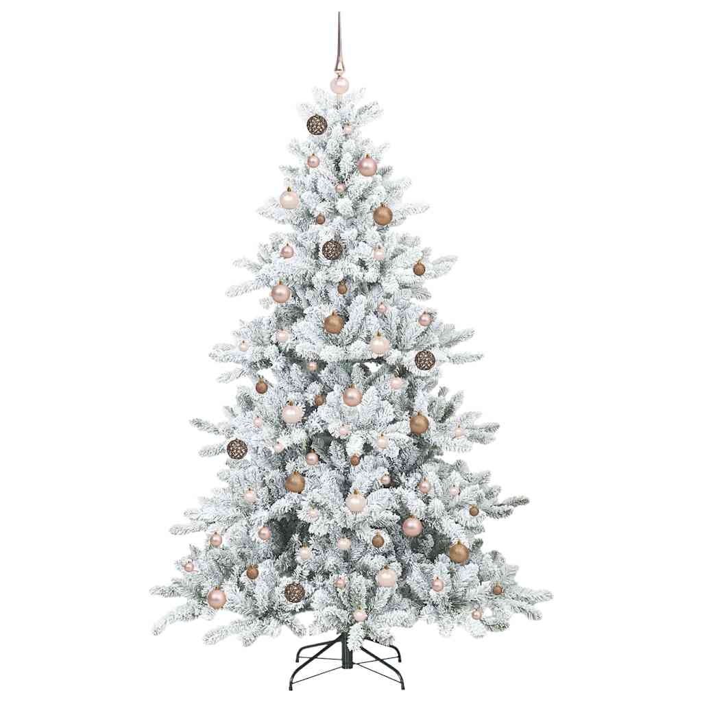 Artificial Hinged Christmas Tree with 300 LEDs 210 cm PVC