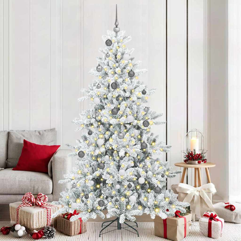 Artificial Hinged Christmas Tree with 300 LEDs 210 cm PVC