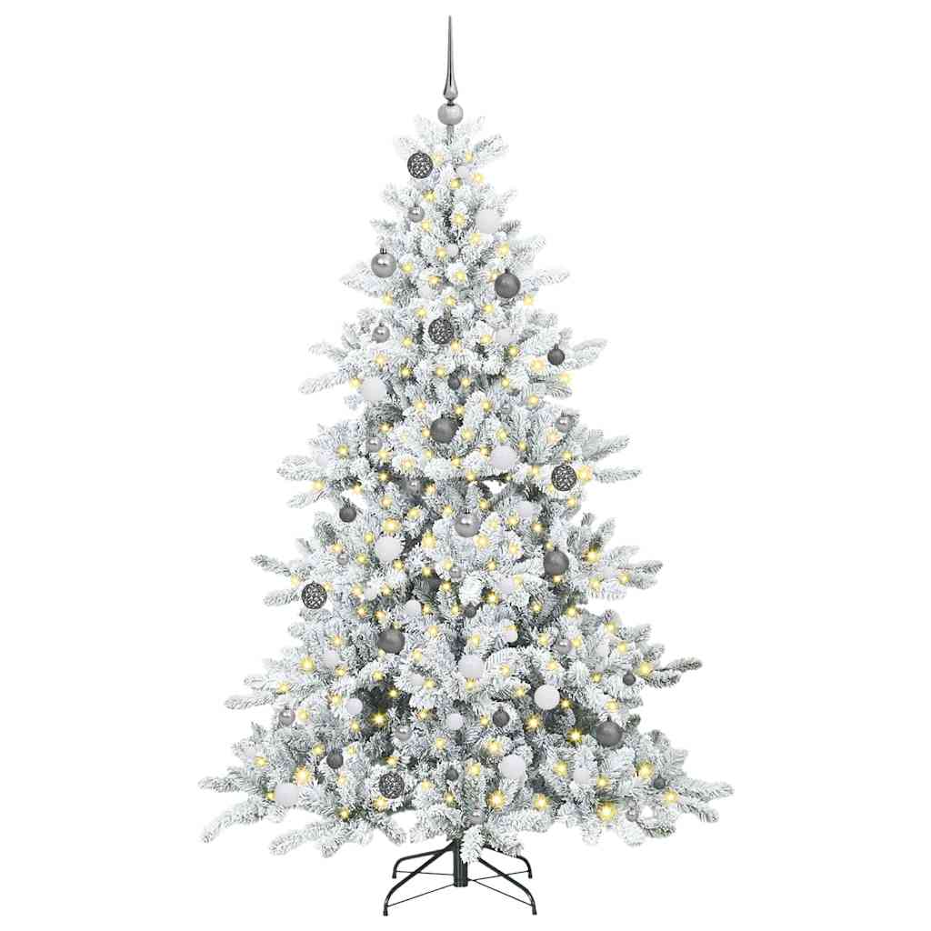 Artificial Hinged Christmas Tree with 300 LEDs 210 cm PVC