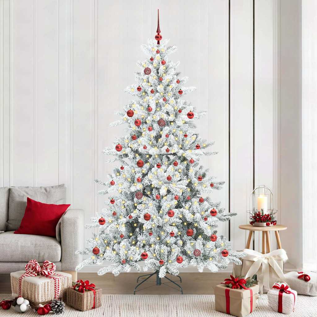 Artificial Hinged Christmas Tree with 300 LEDs 210 cm PVC