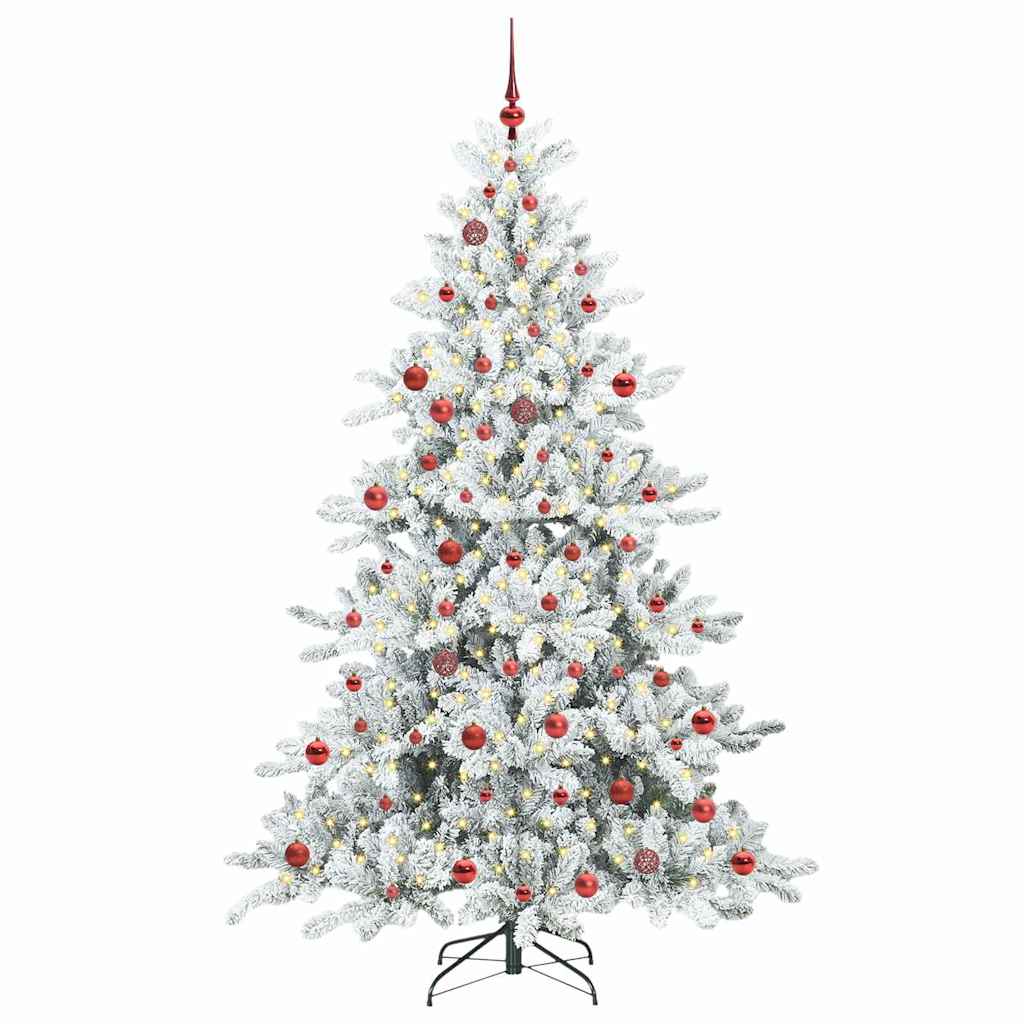 Artificial Hinged Christmas Tree with 300 LEDs 210 cm PVC