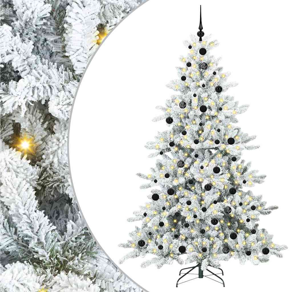 Artificial Hinged Christmas Tree with 300 LEDs 210 cm PVC