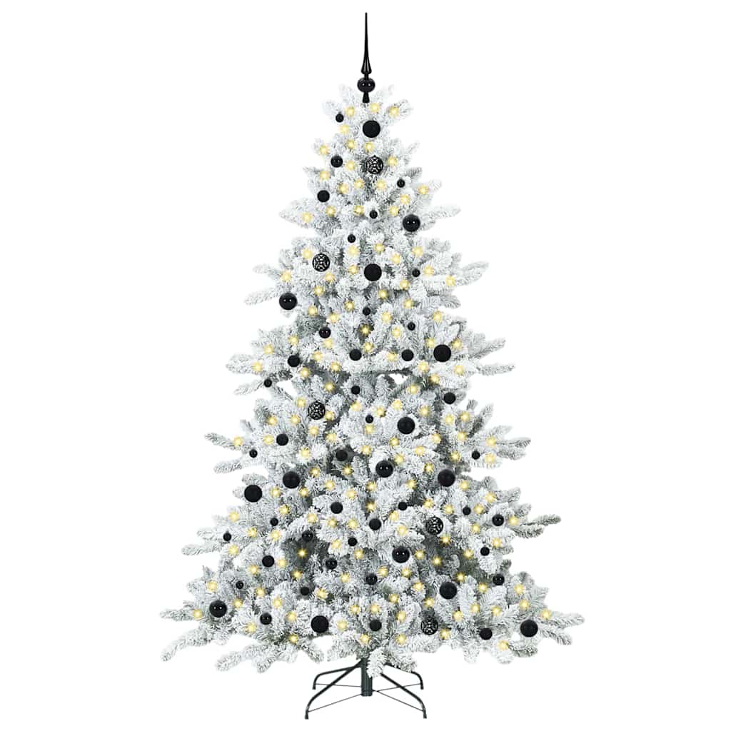 Artificial Hinged Christmas Tree with 300 LEDs 210 cm PVC