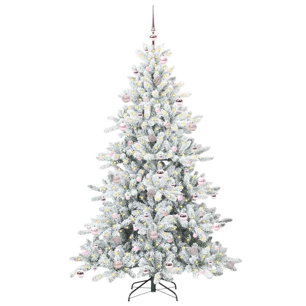 Artificial Hinged Christmas Tree with 300 LEDs 210 cm PVC