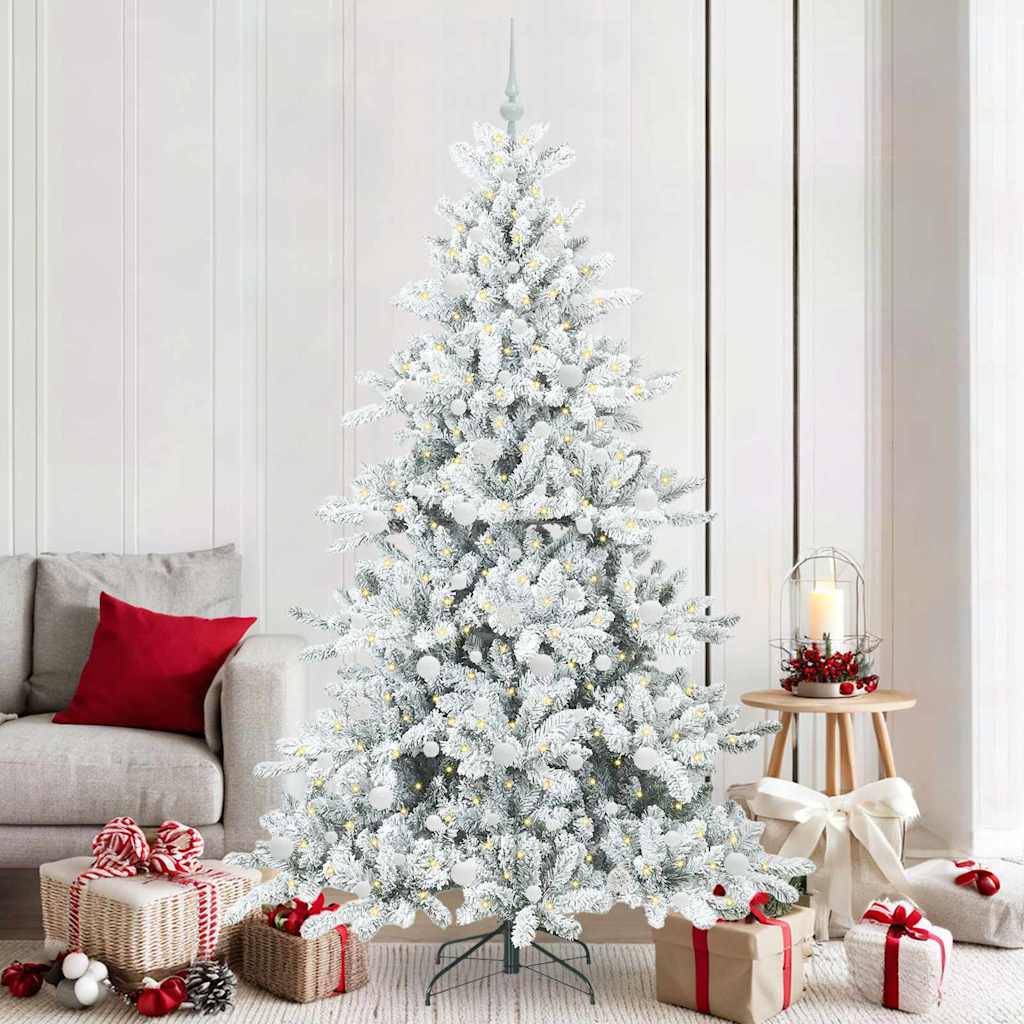 Artificial Hinged Christmas Tree with 300 LEDs 210 cm PVC