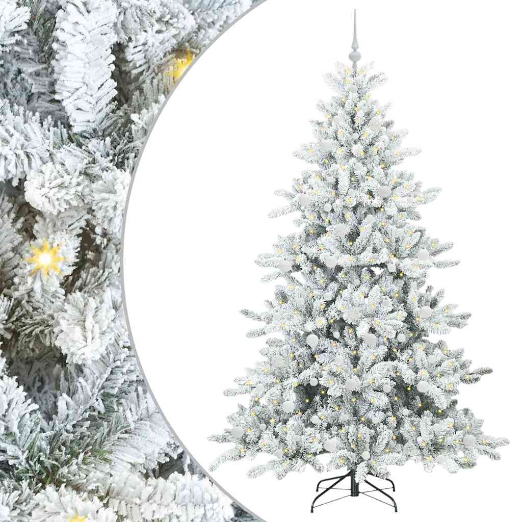 Artificial Hinged Christmas Tree with 300 LEDs 210 cm PVC