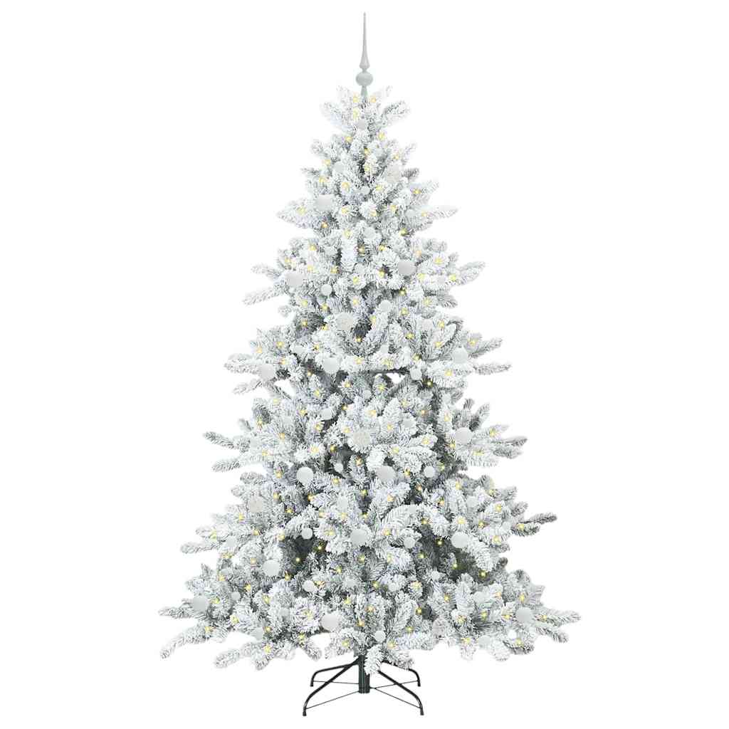 Artificial Hinged Christmas Tree with 300 LEDs 210 cm PVC