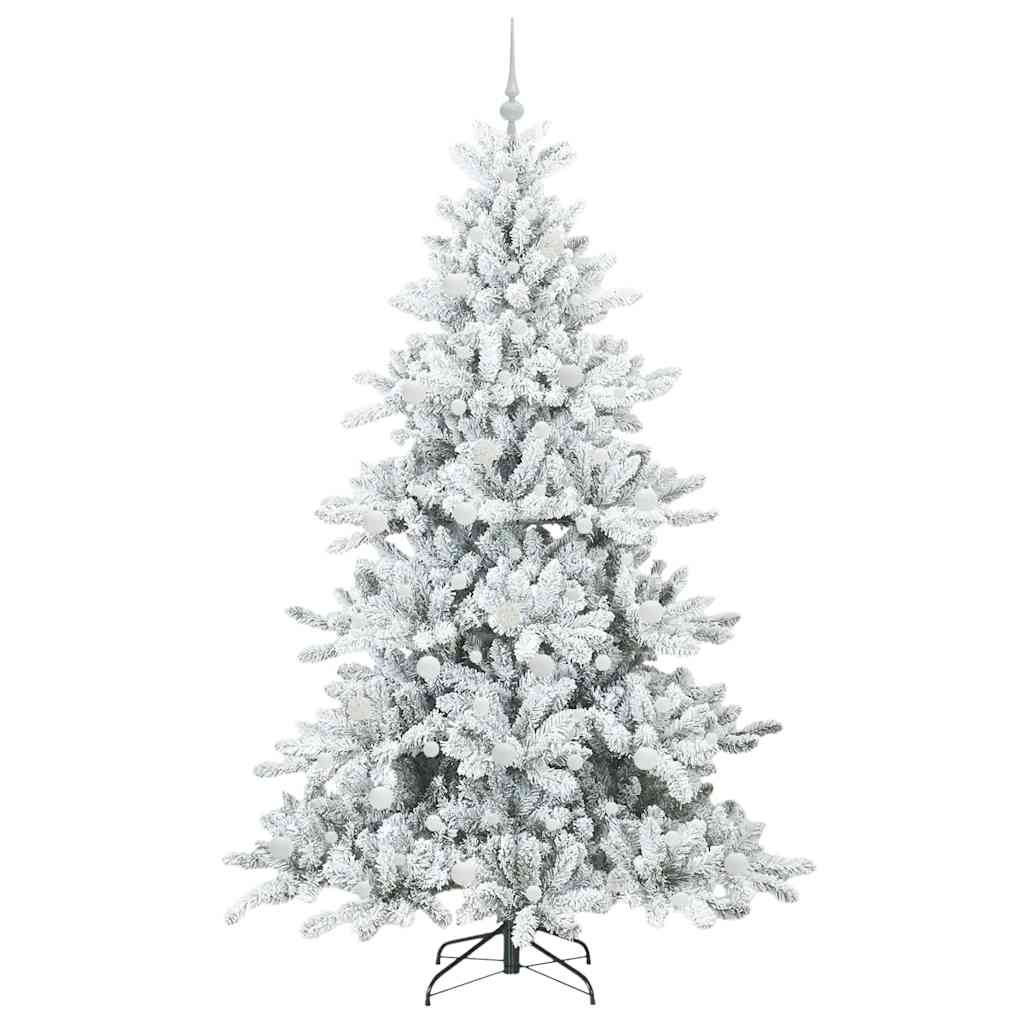 Artificial Hinged Christmas Tree with 300 LEDs 210 cm PVC