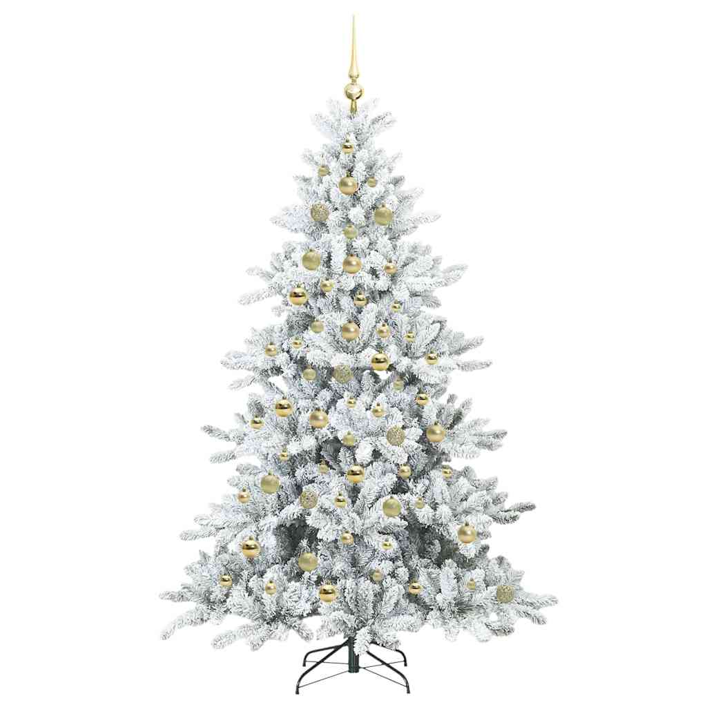 Artificial Hinged Christmas Tree with 300 LEDs 210 cm PVC