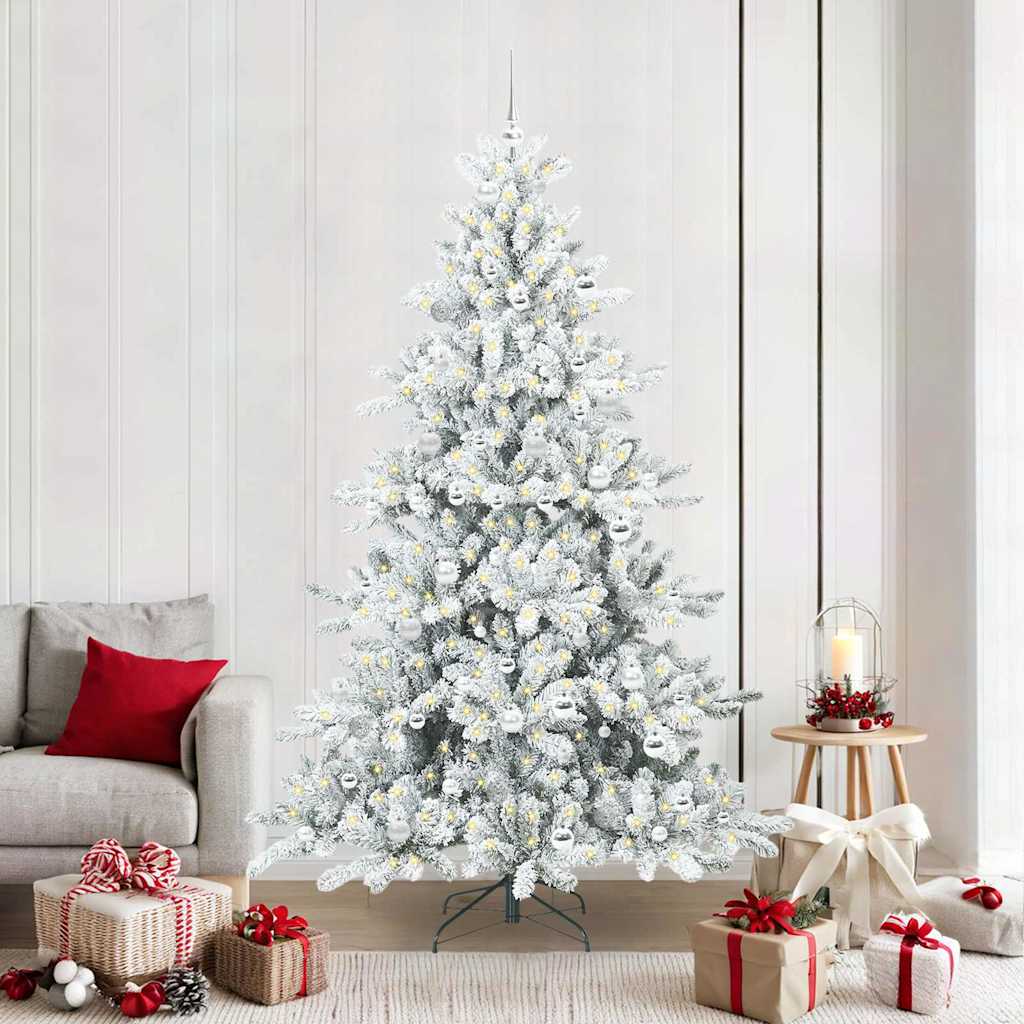 Artificial Hinged Christmas Tree with 300 LEDs 210 cm PVC