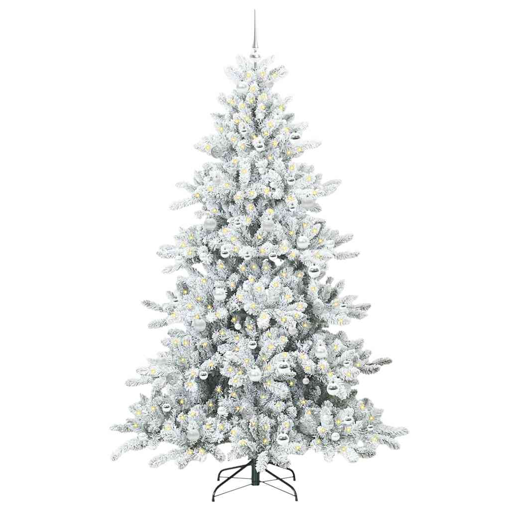 Artificial Hinged Christmas Tree with 300 LEDs 210 cm PVC