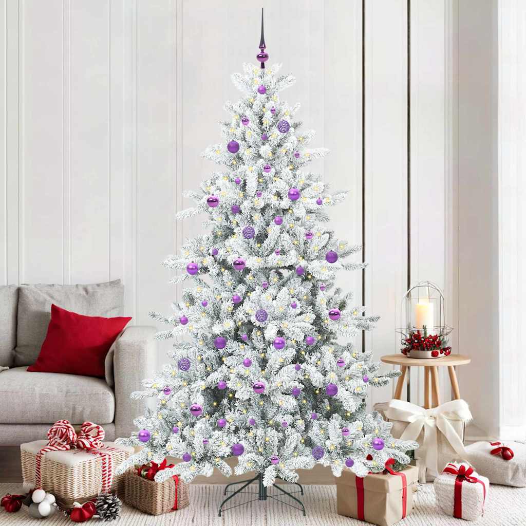 Artificial Hinged Christmas Tree with 300 LEDs 210 cm PVC
