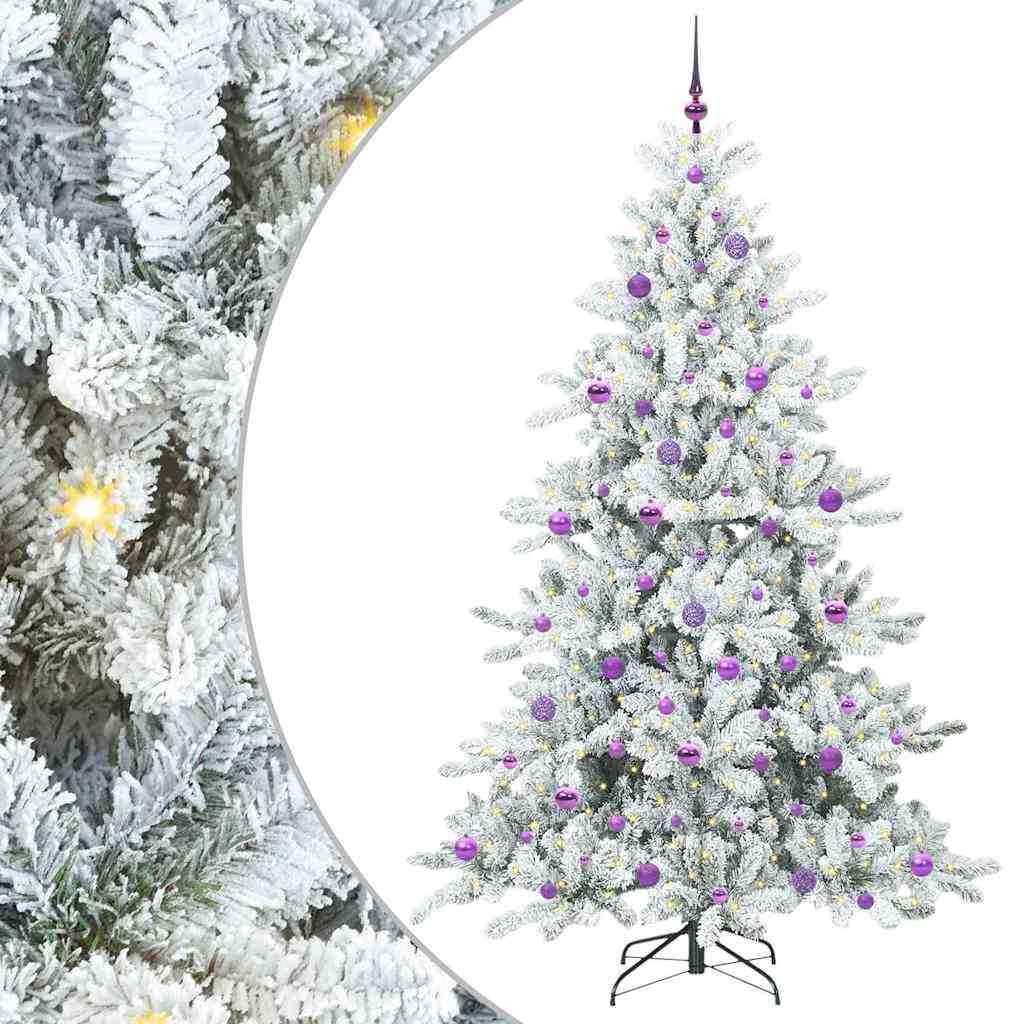 Artificial Hinged Christmas Tree with 300 LEDs 210 cm PVC