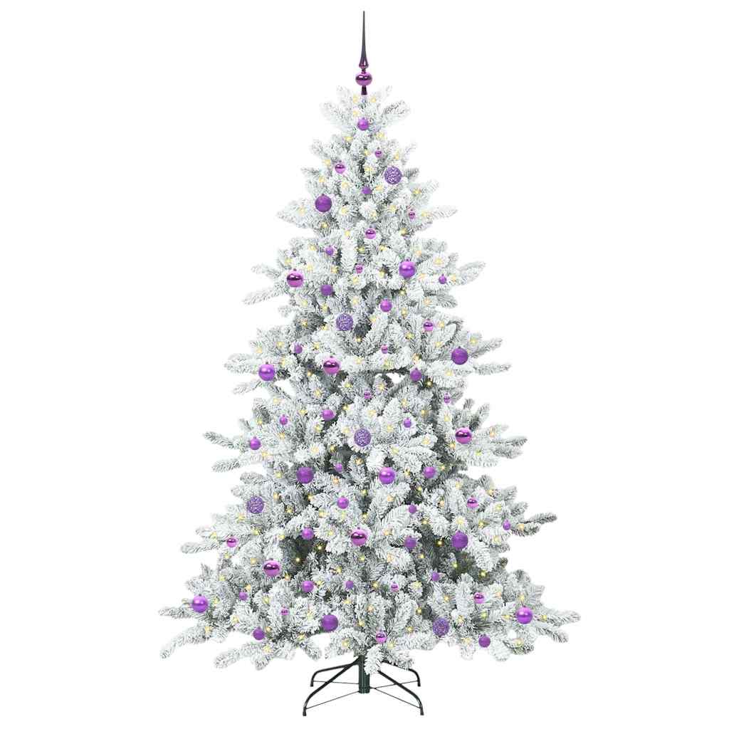 Artificial Hinged Christmas Tree with 300 LEDs 210 cm PVC