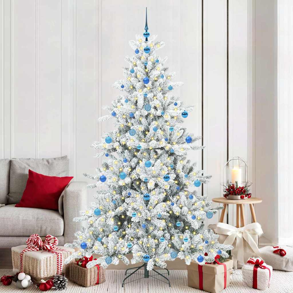 Artificial Hinged Christmas Tree with 300 LEDs 210 cm PVC