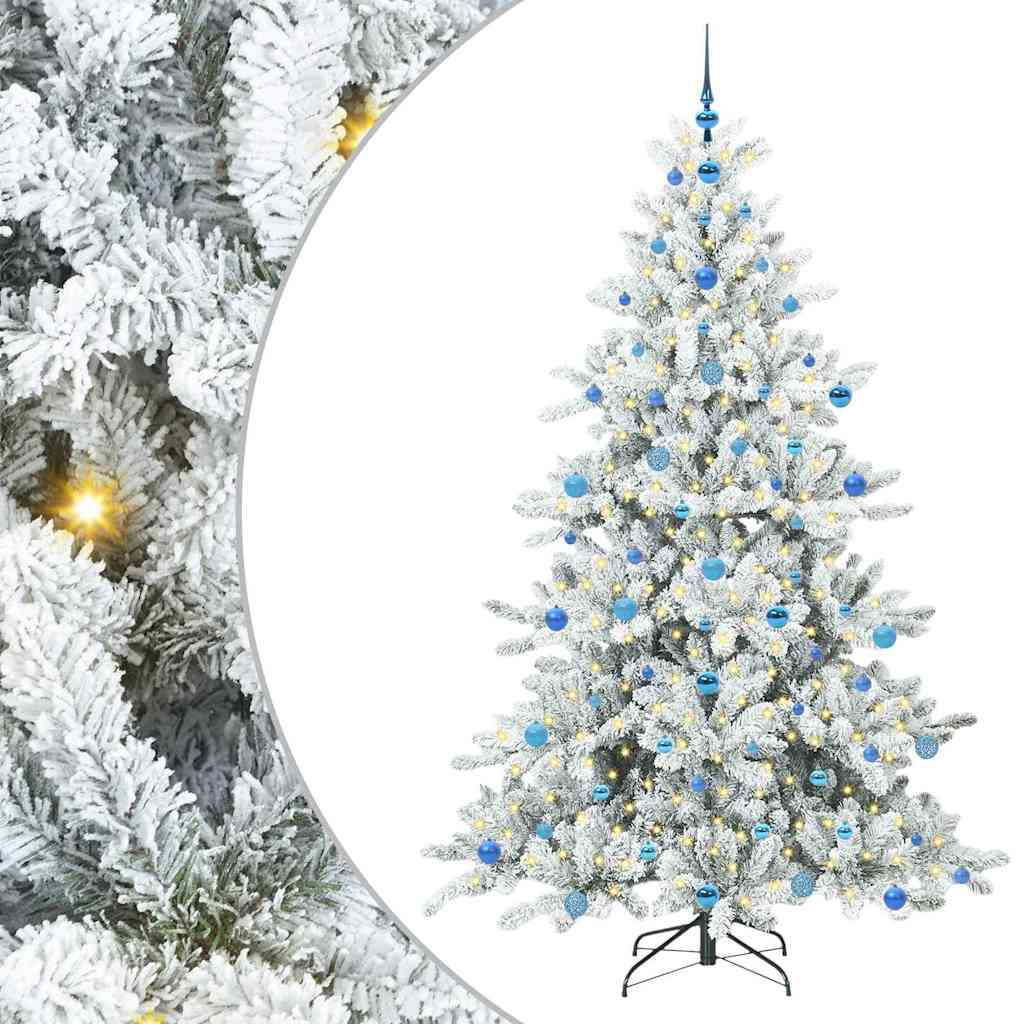 Artificial Hinged Christmas Tree with 300 LEDs 210 cm PVC