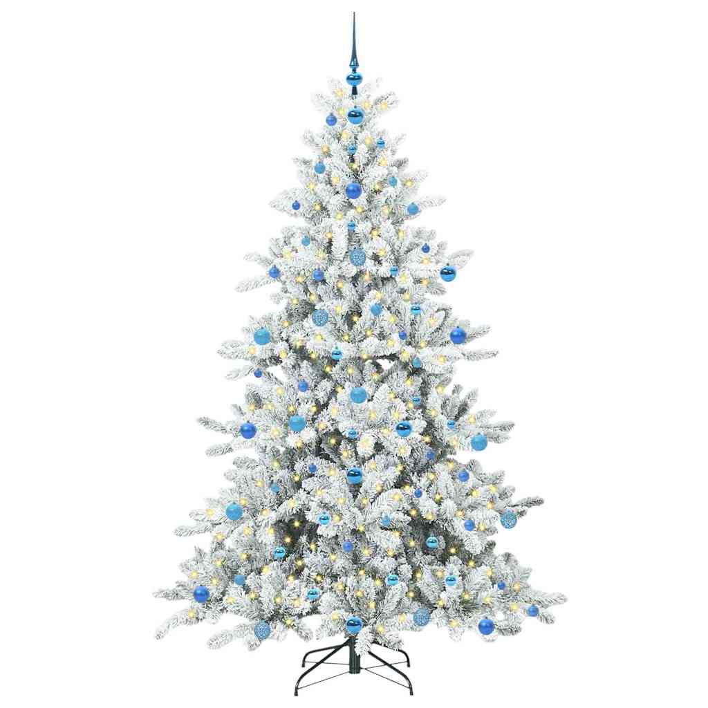 Artificial Hinged Christmas Tree with 300 LEDs 210 cm PVC