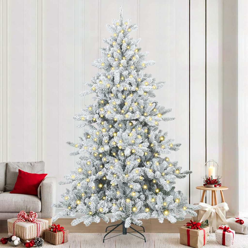 Artificial Hinged Christmas Tree with 300 LEDs 240 cm PVC