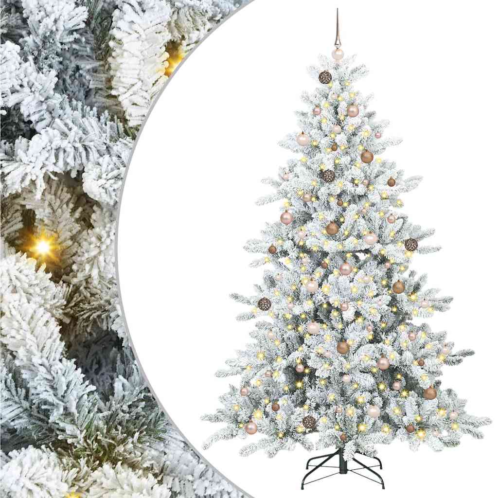 Artificial Hinged Christmas Tree with 300 LEDs 240 cm PVC