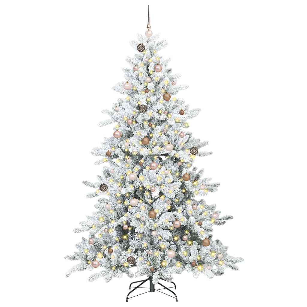 Artificial Hinged Christmas Tree with 300 LEDs 240 cm PVC
