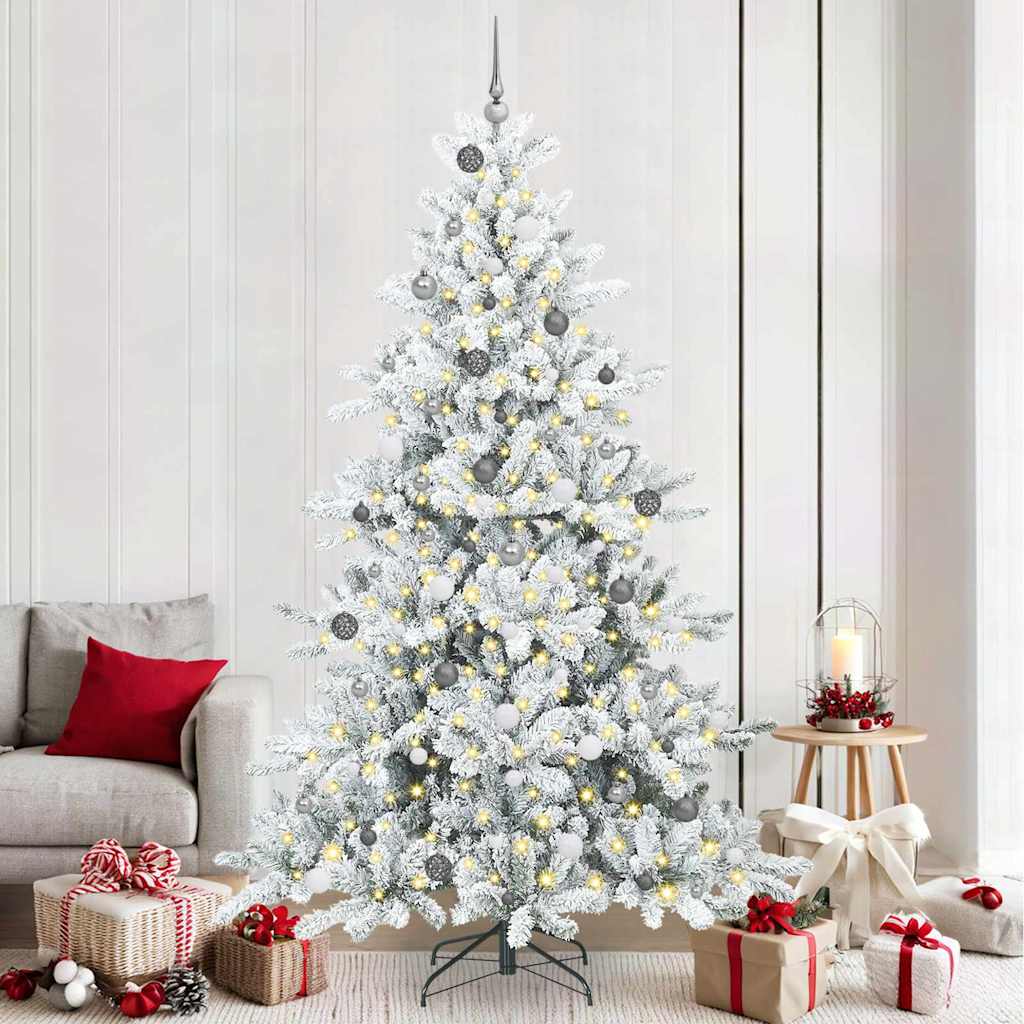 Artificial Hinged Christmas Tree with 300 LEDs 240 cm PVC