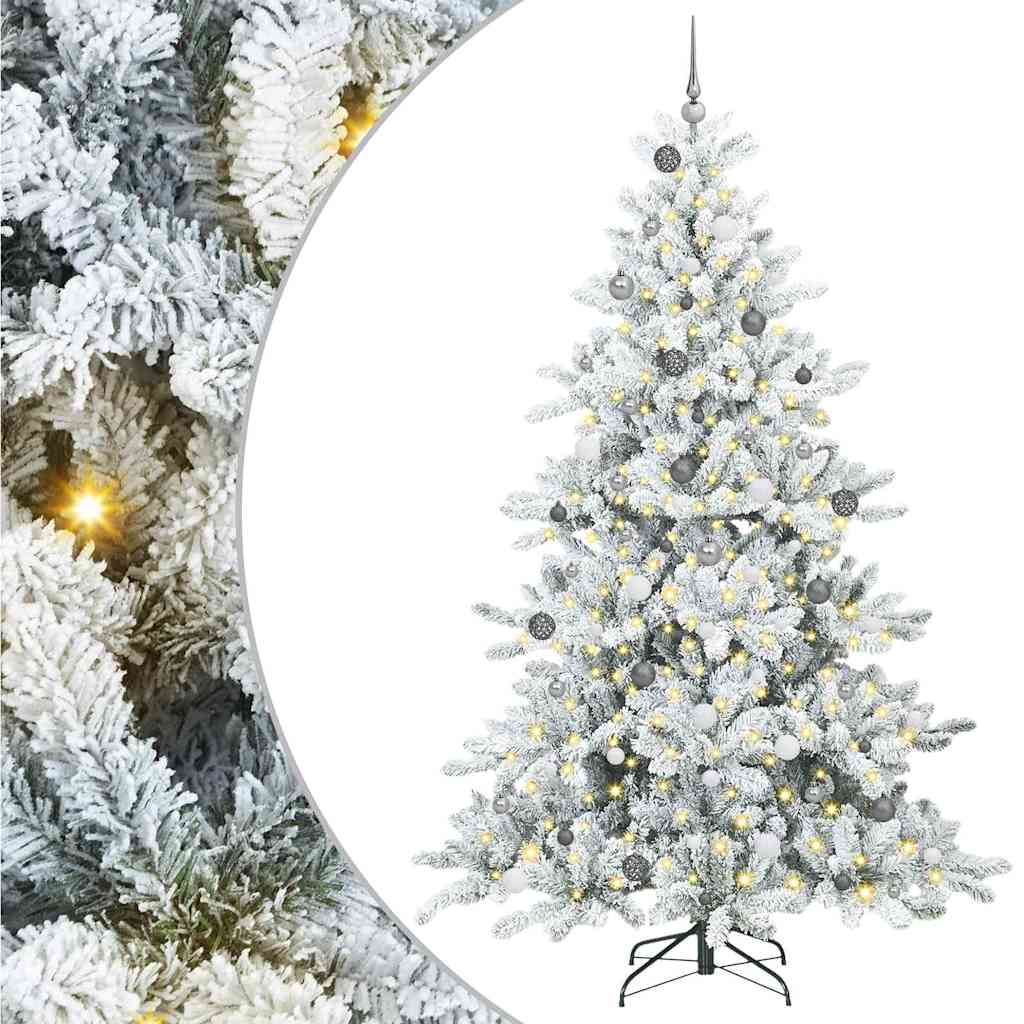 Artificial Hinged Christmas Tree with 300 LEDs 240 cm PVC