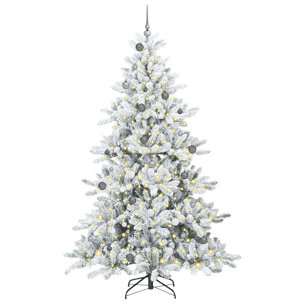 Artificial Hinged Christmas Tree with 300 LEDs 240 cm PVC