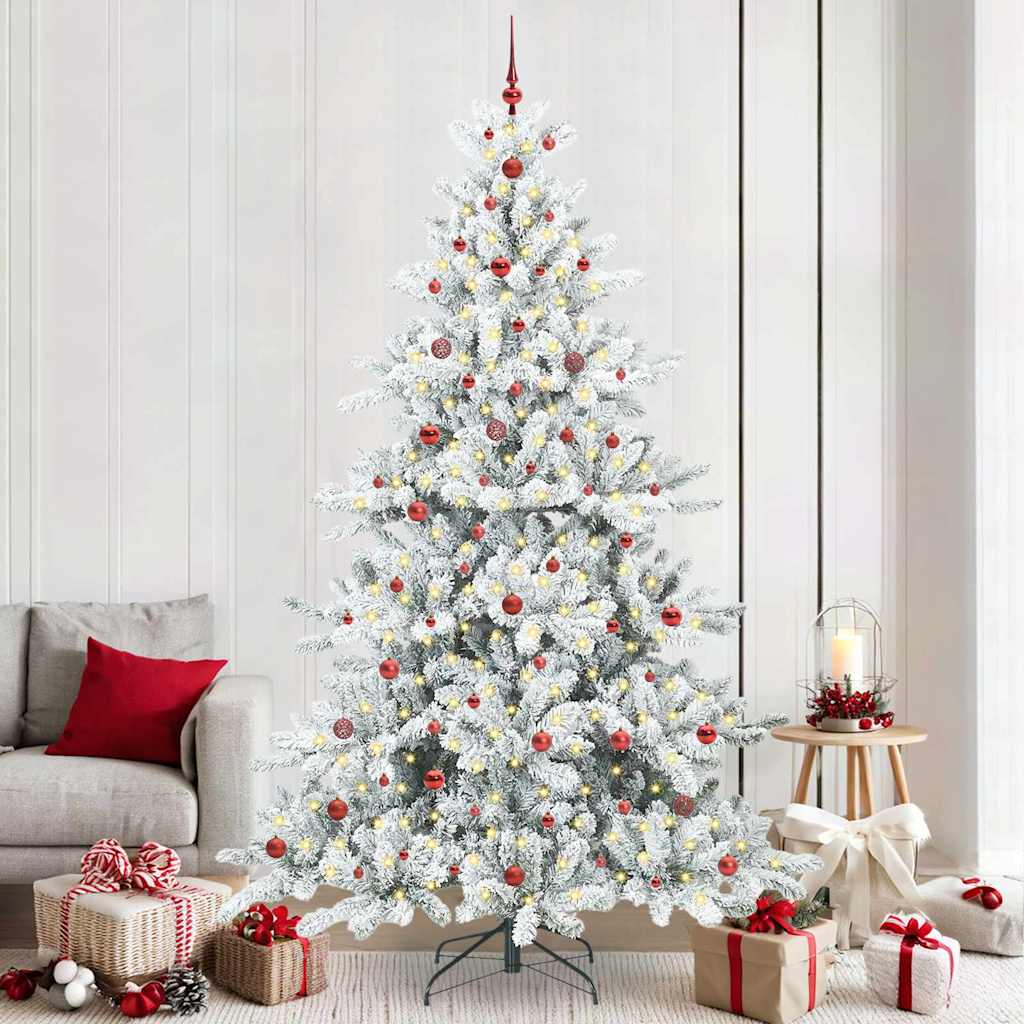 Artificial Hinged Christmas Tree with 300 LEDs 240 cm PVC